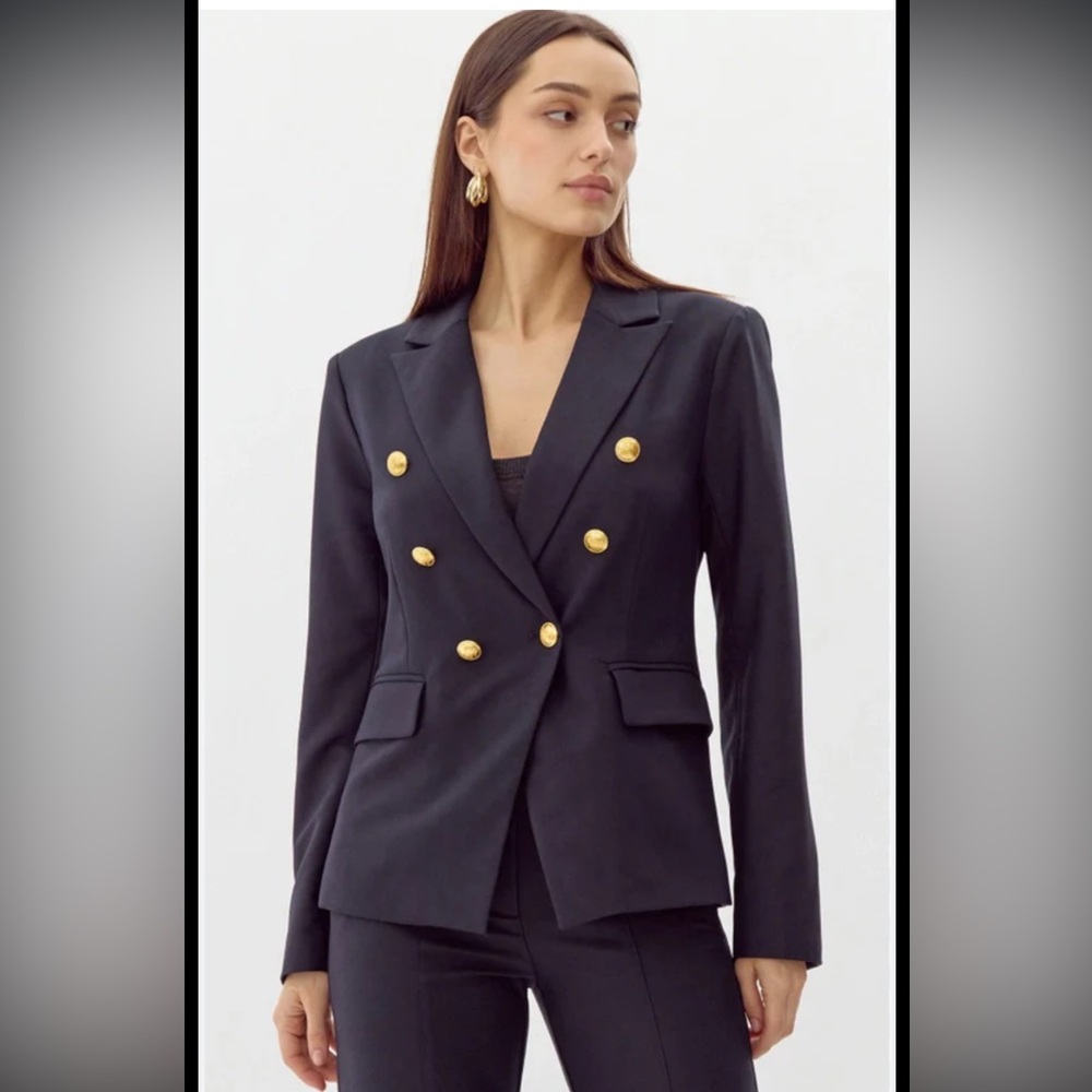 NWT Greylin Women’s Colson Blazer Size XS Navy Gold Buttons Lined